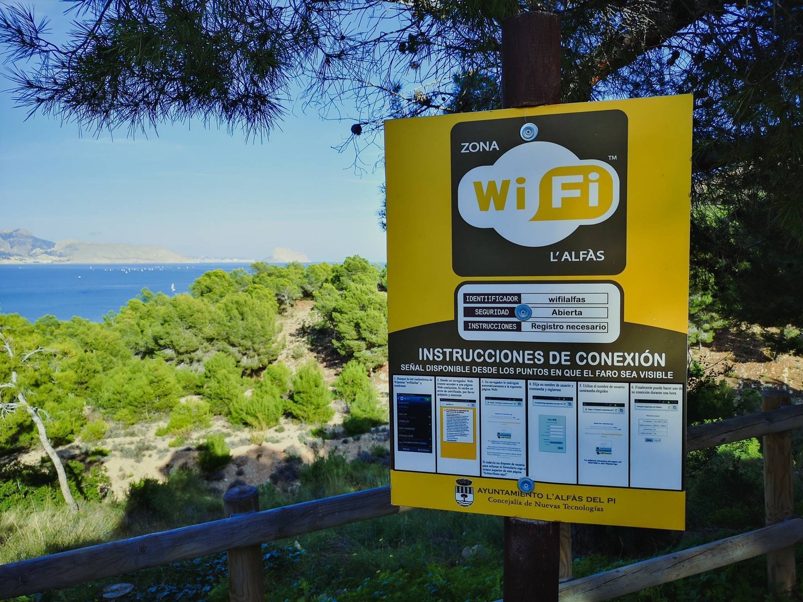 Free wifi in Camino del Faro in Serra Gelada, Spain