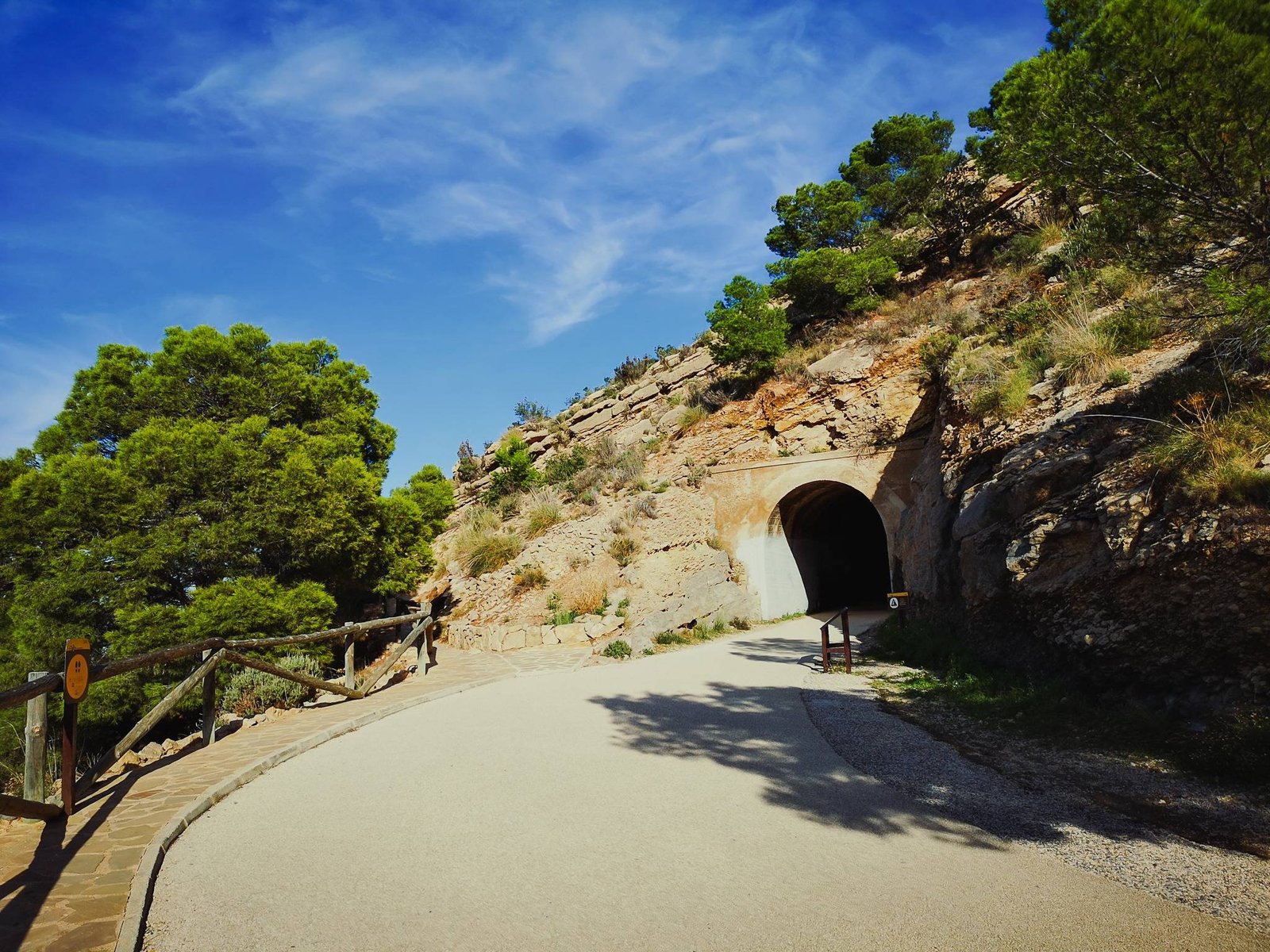 Tunnel on Camino del Faro in Serra Gelada, Spain