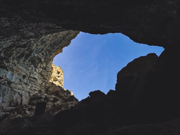 Cova de la Cendra, a sea cave on the Cap d'Or headland, Moraira
