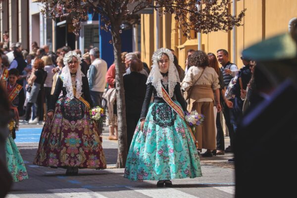 A young Fallera in Denia Fallas 2023, Valencia, Spain