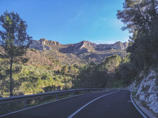 CV-700 road in Vall de Gallinera, Marina Alta, Spain