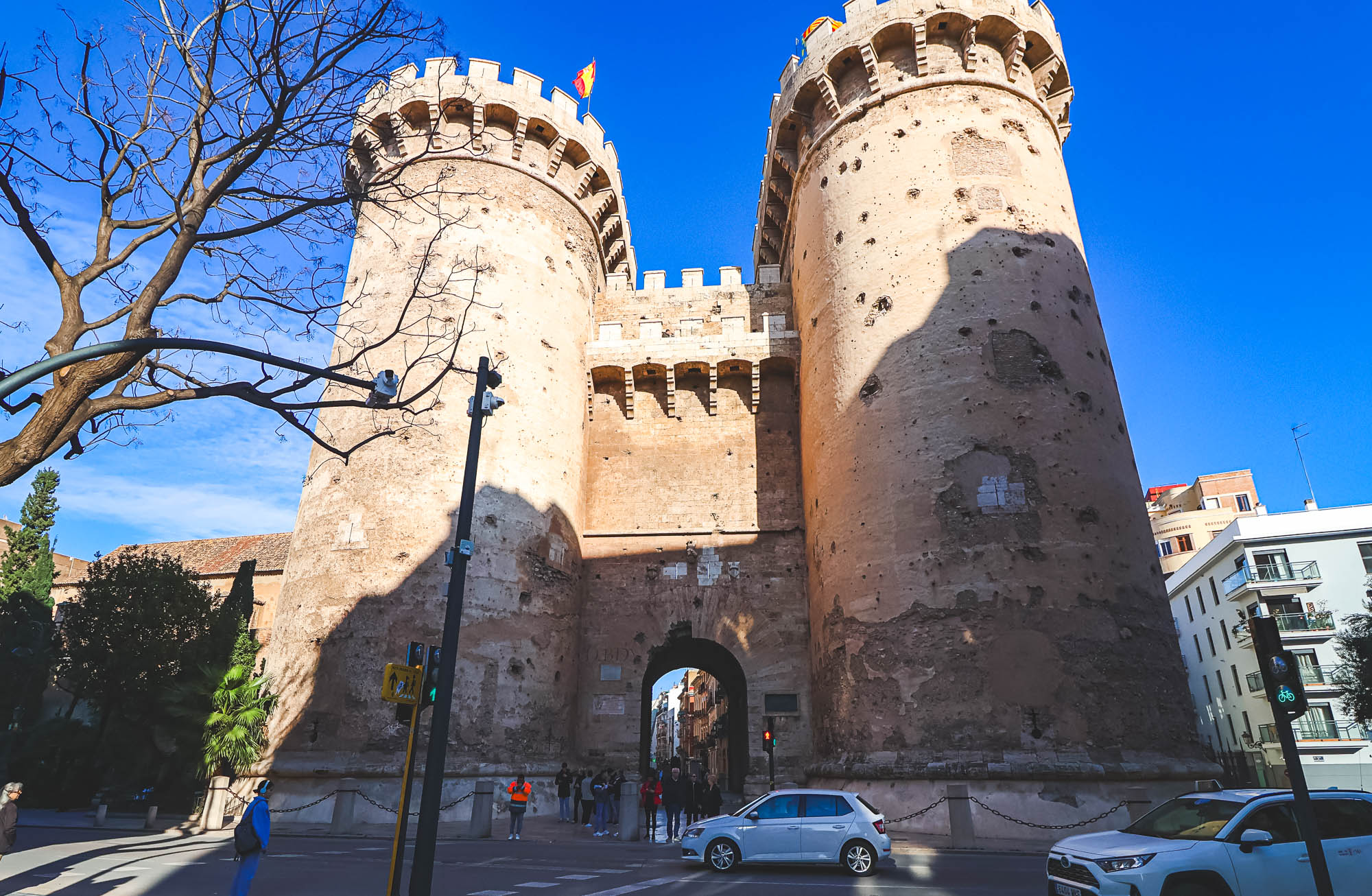 Front view of the Quart Towers (Torres de Quart), Valencia