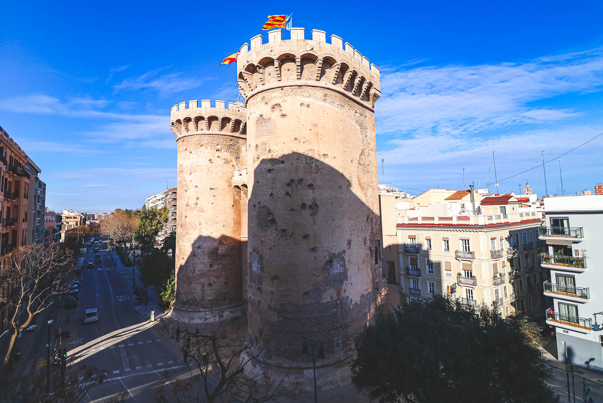 Quart Towers (Torres de Quart) from a nearby building, Valencia
