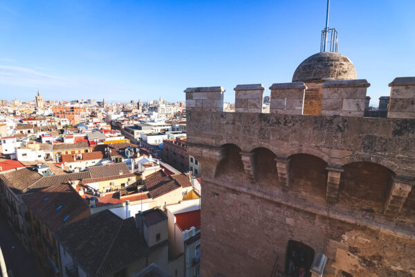 The view toward El Carmen from Torres de Quart, Valencia