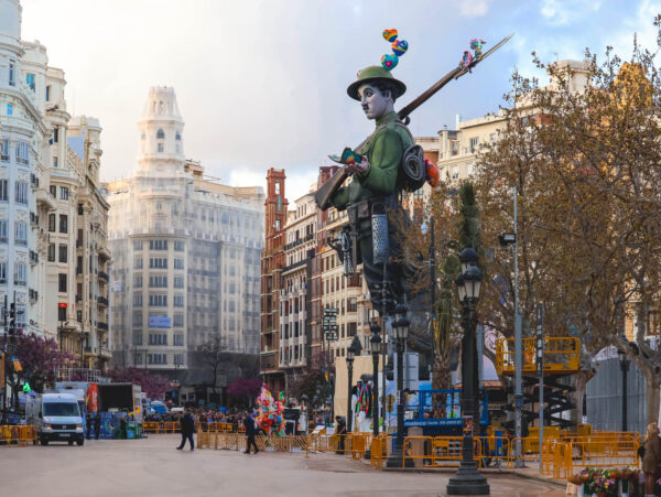 The municipal falla in plaza de ayuntamiento in Valencia 2026 2